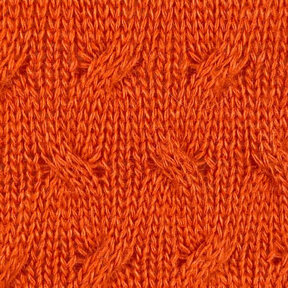 Anthropologie Hekla & Co Wool Blend Burnt Orange Cable Knit Cowl Neck Sweater S - Picture 10 of 13